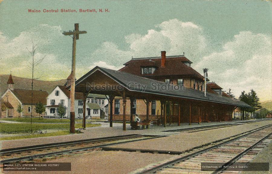 Postcard: Maine Central Station, Bartlett, New Hampshire